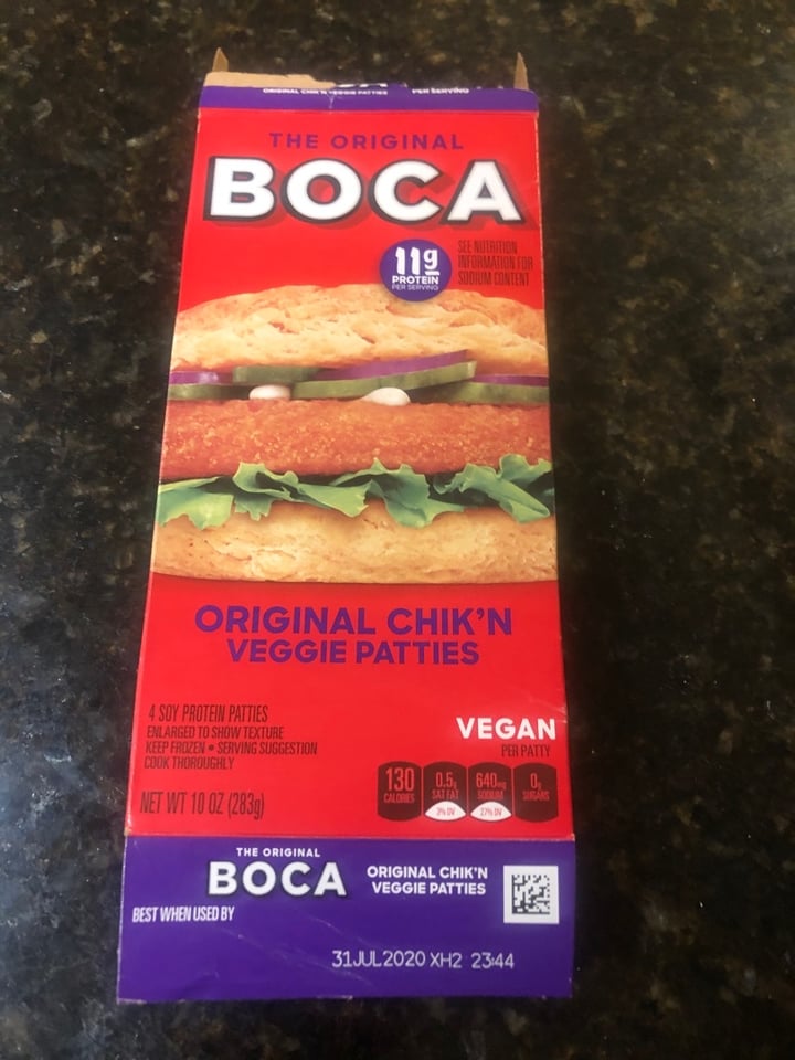 review photo of BOCA Original Chik’n Veggie Patties shared by @jfeshari on 01 Apr 2020 - review