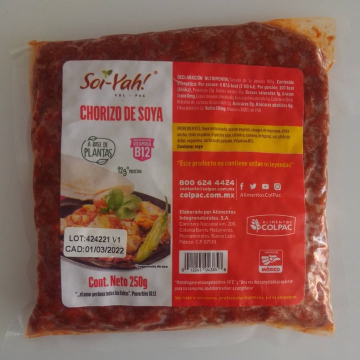photo of Alimentos Colpac Chorizo shared by @minervamr on  16 Nov 2021 - review