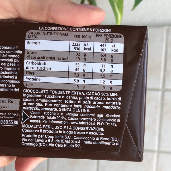 photo of Coop Cioccolato Fondente Extra 50% shared by @giuliettaveg on  12 Mar 2021 - review