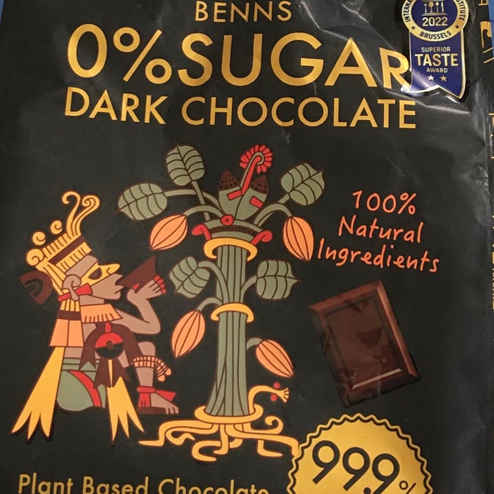 photo of Benns 0% Sugar Dark Chocolate shared by @5novegs on  18 Jul 2022 - review