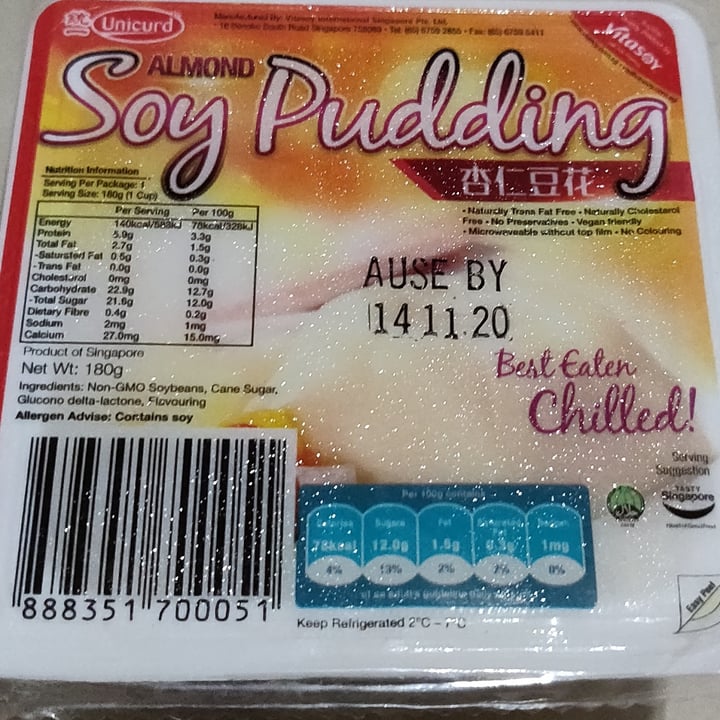 photo of Unicurd Natural Soy Pudding shared by @cel3ritas on  15 Nov 2020 - review