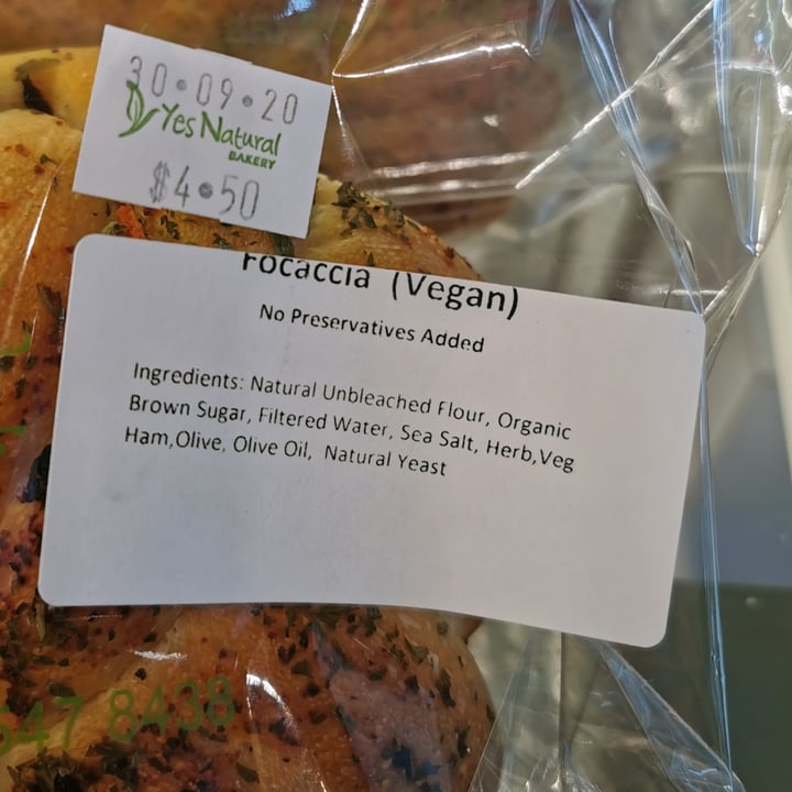 photo of Yes Natural Bakery Focaccia shared by @ycarolyn on  27 Sep 2020 - review