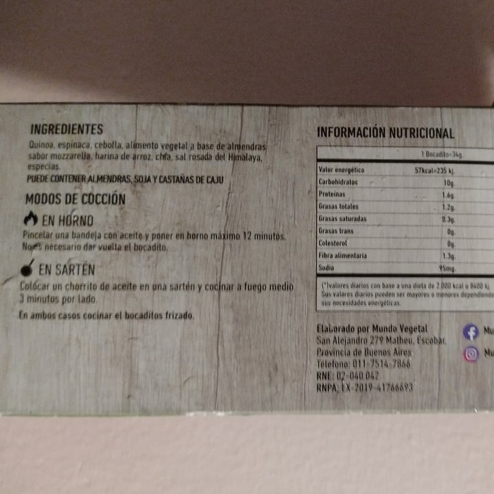 review photo of Mundo Vegetal Bocaditos de espinaca con muzzalmendra shared by @lucirss on 14 Jun 2022 - review