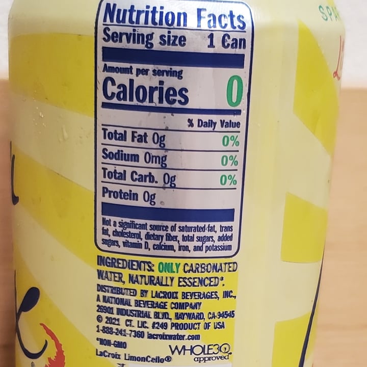 photo of La Croix LimonCello Sparkling Water shared by @brtjohns on  23 Jul 2022 - review
