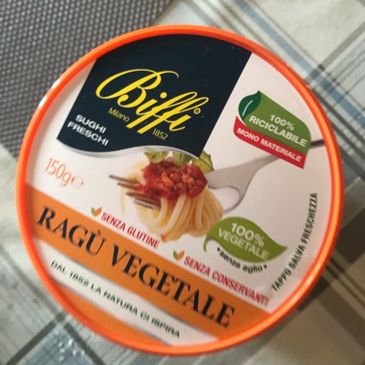 photo of Biffi Ragù Vegetale (in barattolo di plastica)  shared by @nietzscheravegetaria on  13 Jul 2021 - review