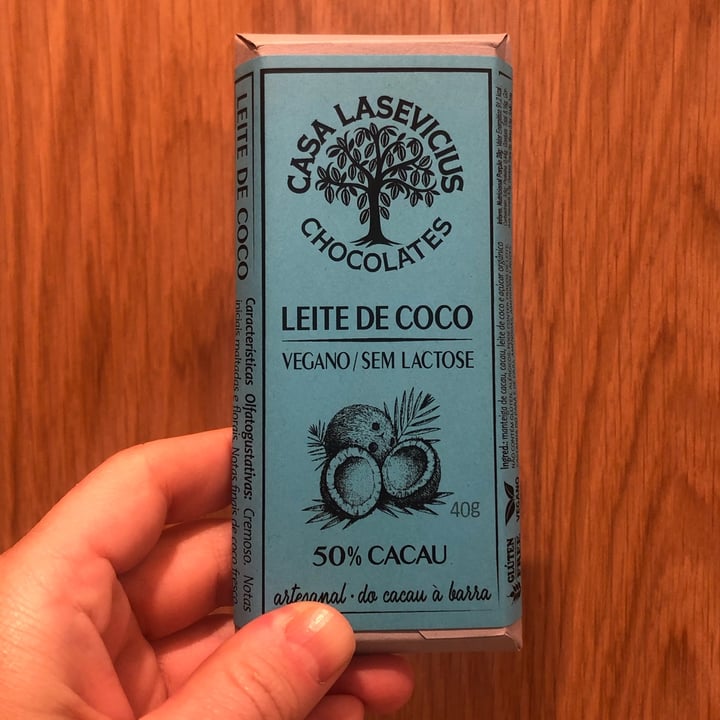 photo of Casa Lasevicius Chocolate 50.% Leite de Coco shared by @liafields on  18 Sep 2022 - review