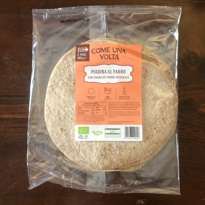review photo of Come una volta Piadina Al Farro Con Farina Di Farro Integrale shared by @erikfux on 04 Jul 2022 - review