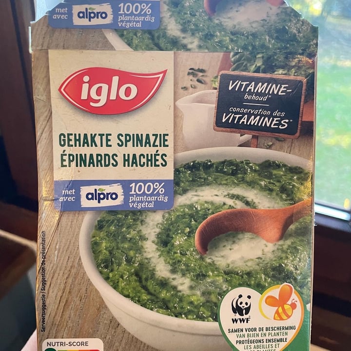 photo of Iglo Gehakte spinazie Met Alpro shared by @liesjedebroey on  02 Mar 2022 - review