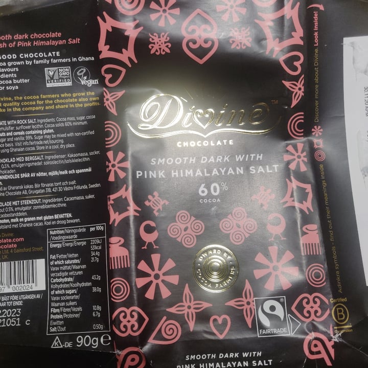 review photo of Divine Chocolate Dark Choclate with Pink Himalayan Sea Salt shared by @prathyushacfa18 on 25 Jul 2021 - review