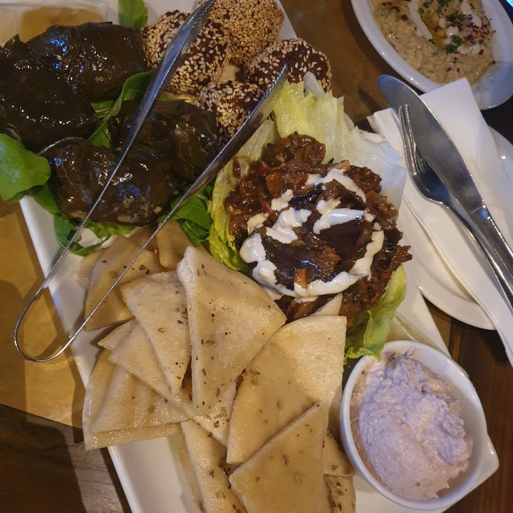 review photo of Maria's Greek Café Vegan Platter For Two shared by @jennsymatt on 18 Nov 2022 - review