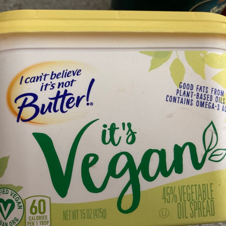 photo of I Can't Believe It's Not Butter! I Cant Believe Its Not Butter! It’s Vegan (45% Vegetable Oil Spread) shared by @lillysmom19 on  16 Sep 2021 - review