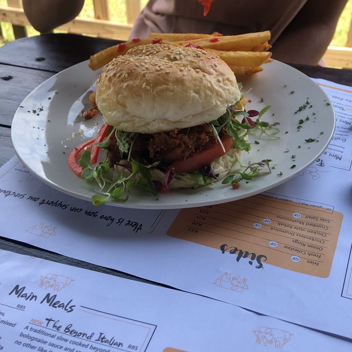 photo of Asher's Corner Cafe @ Ashers Farm Sanctuary AFC burger shared by @paulavdk on  26 Feb 2022 - review