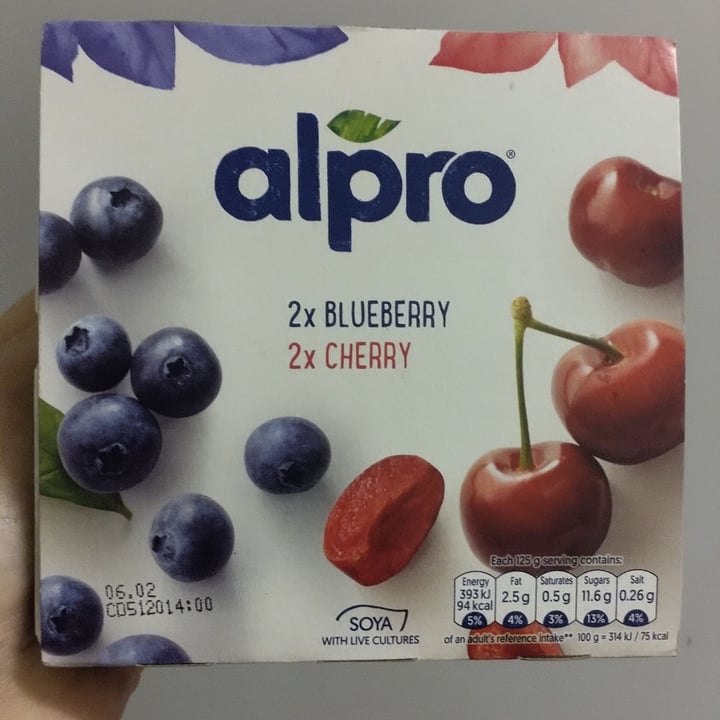 photo of Alpro 2x Blueberry 2x Cherry Yogurt shared by @phoenixadair on  26 Jan 2022 - review