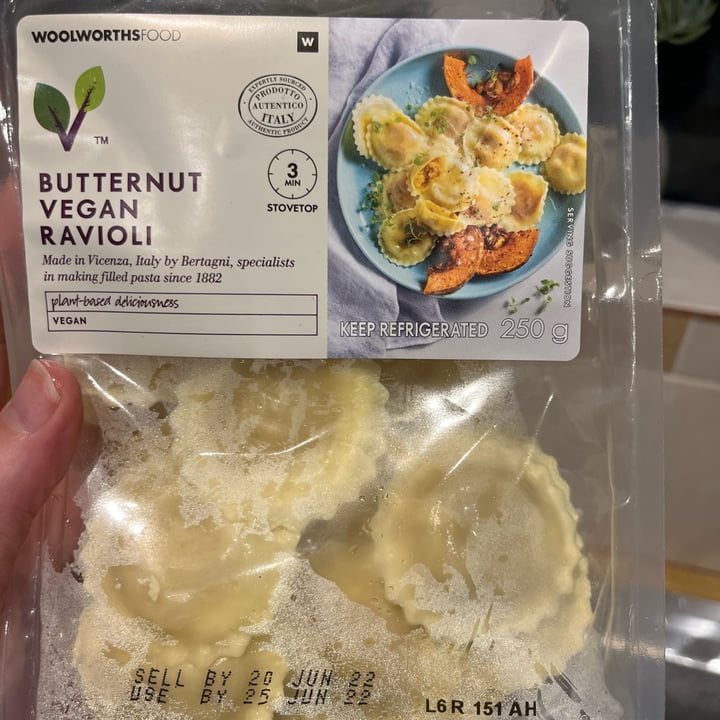 photo of Woolworths Food Butternut vegan ravioli shared by @melcalothi on  04 Jun 2022 - review
