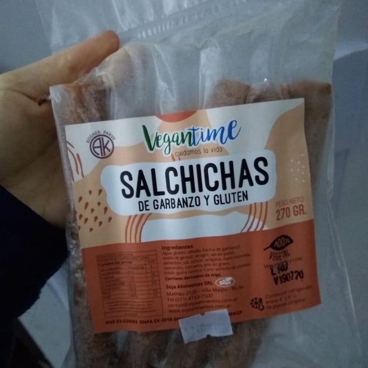 photo of Vegantime Argentina Salchichas de Garbanzo y Gluten shared by @fabuchi on  23 Jun 2020 - review