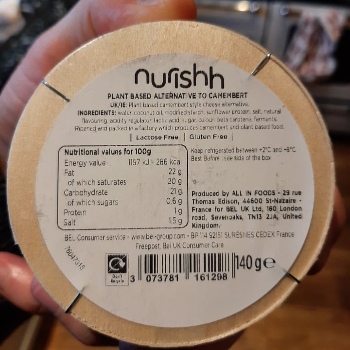 photo of Nurishh Nurishh Plant Based Alternative To Camembert shared by @mikejuliette on  17 Nov 2021 - review