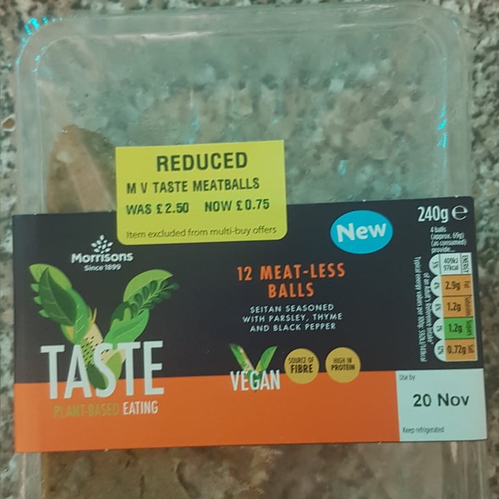 photo of Morrisons V Taste No Meatballs shared by @veganele on  09 Jan 2021 - review