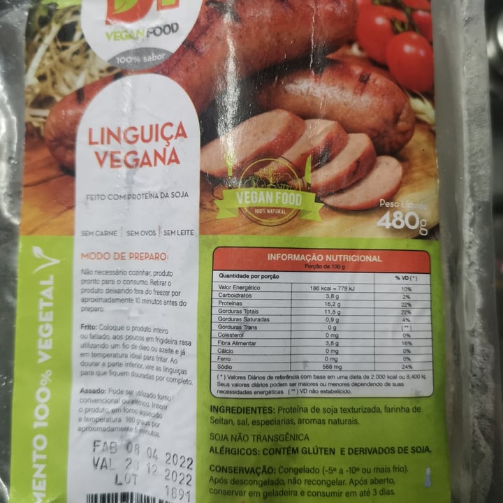 photo of D+ Vegan food Linguiça shared by @ellendia on  08 May 2022 - review