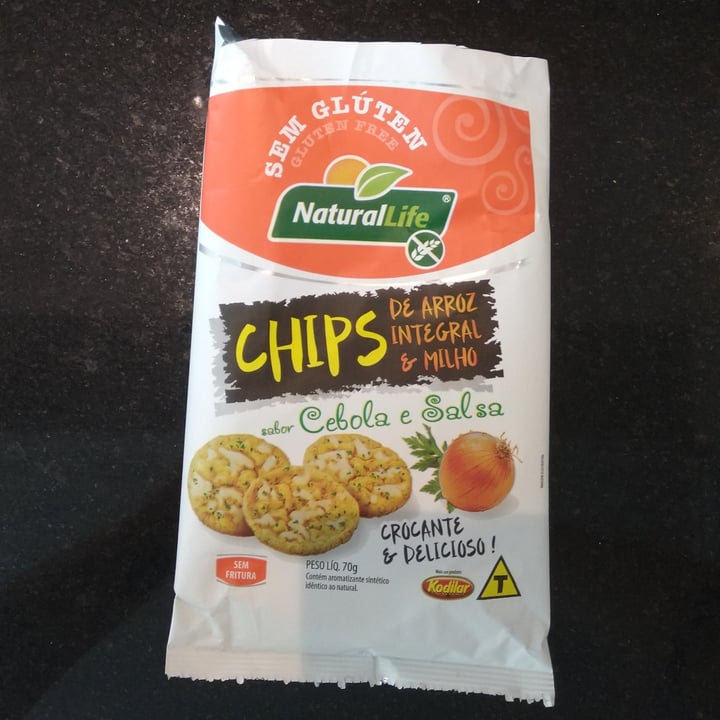 photo of NaturalLife Chips de arroz integral e milho sabor cebola e salsa shared by @fefrischrib on  29 Oct 2022 - review