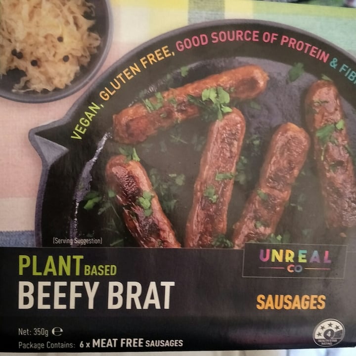 review photo of Unreal Co. Beefy Brat Sausages shared by @earthgoddess-melb on 26 Dec 2020 - review