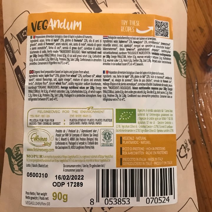 review photo of VEGAndum Mopur con lupino shared by @bgenny on 23 Jan 2022 - review