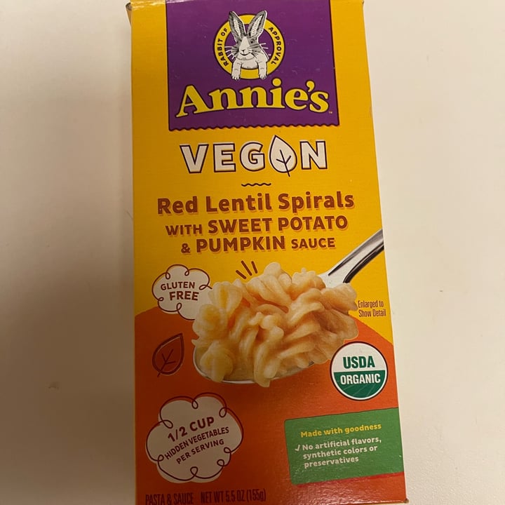 photo of Annie’s Red Lentil Spirals with Sweet Potato & Pumpkin Sauce shared by @courtlynn on  30 Oct 2021 - review
