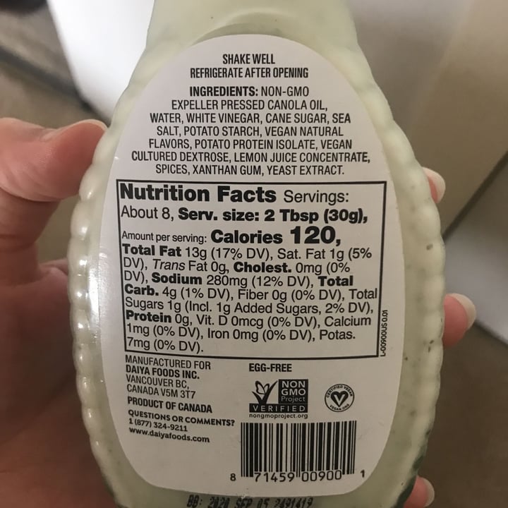 photo of Daiya Homestyle Ranch Dressing shared by @curvycarbivore on  30 Oct 2019 - review