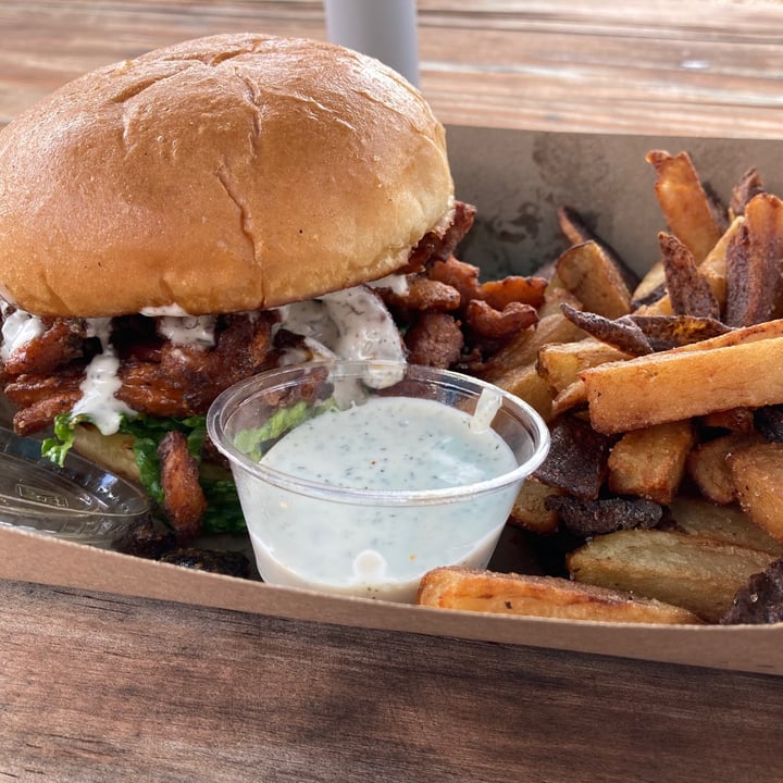 photo of Plantology Buffalo ranch Chickn Sandwich and organic fries shared by @sammaybury on  24 Aug 2021 - review