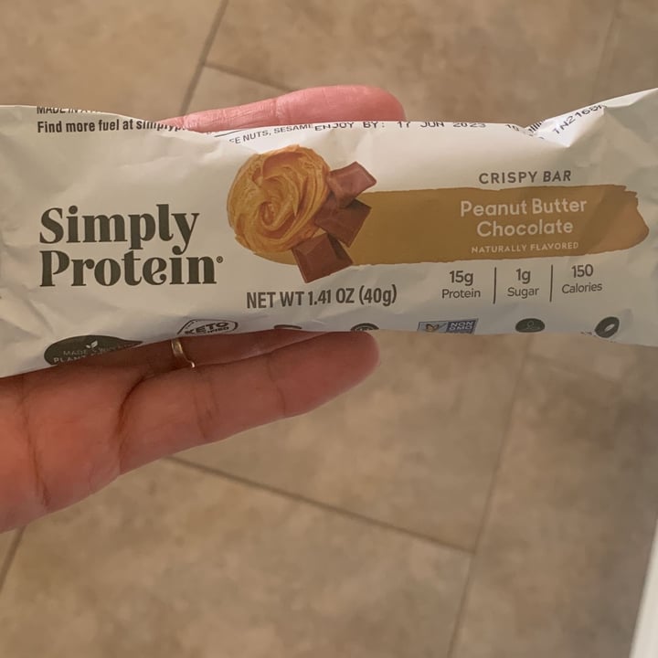 photo of Simply Protein Peanut Butter Chocolate Protein Bar shared by @vegselina on  11 Jul 2022 - review