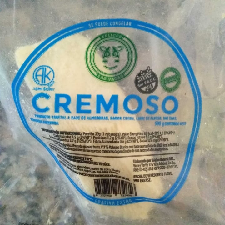 photo of Felices Las Vacas Queso Cremoso shared by @sintaccveganayque on  11 Dec 2020 - review
