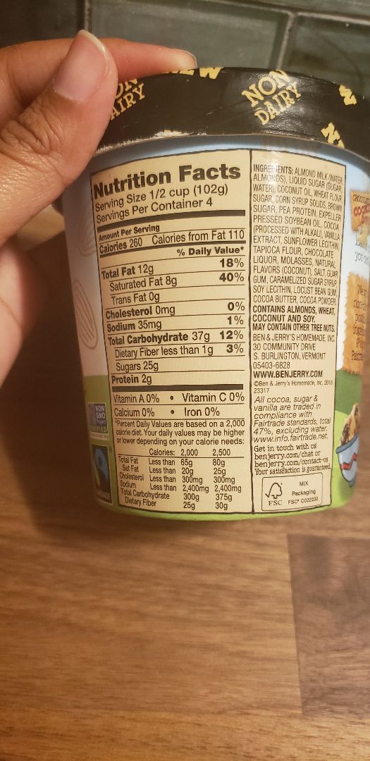 review photo of Ben & Jerry's Chocolate Chip Cookie Dough Non-Dairy Frozen Dessert shared by @ellainchanted on 06 Jun 2019 - review