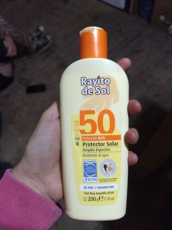 photo of Rayito de Sol Protector Solar Factor 50 UVA 18 shared by @vicgodoy on  31 Jan 2020 - review