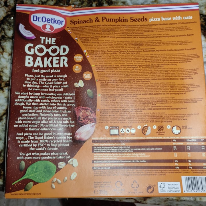 photo of Dr. Oetker The Good Baker Feel-Good Pizza (Spinach & Pumpkin Seeds) shared by @gorgona on  30 Jun 2022 - review