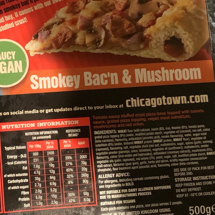 photo of Chicago Town Tomato stuffed crust Smokey bac’n & mushroom shared by @doped on  13 Mar 2022 - review