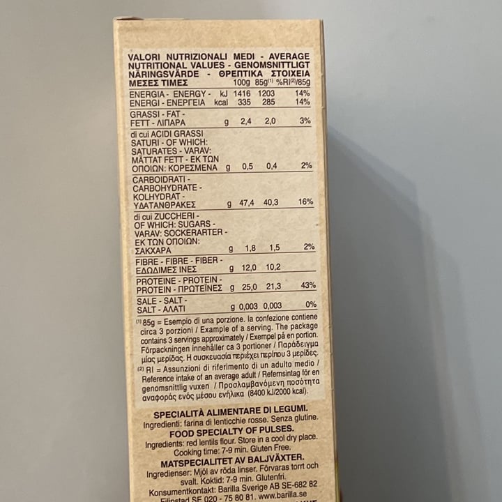 review photo of Barilla Penne di lenticchie rosse shared by @tedina on 04 Apr 2022 - review