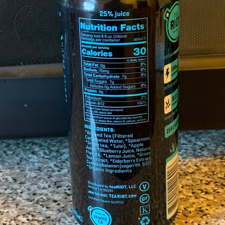 photo of Tea Riot Tea Riot Energy Drink Berry Flavor shared by @pablovegano on  23 Jun 2021 - review