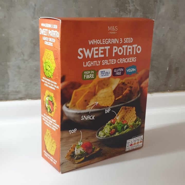 photo of Marks & Spencer Food (M&S) Wholegrain 3 Seed Sweet Potato Lightly Salted Crackers shared by @cytan21 on  04 Dec 2022 - review