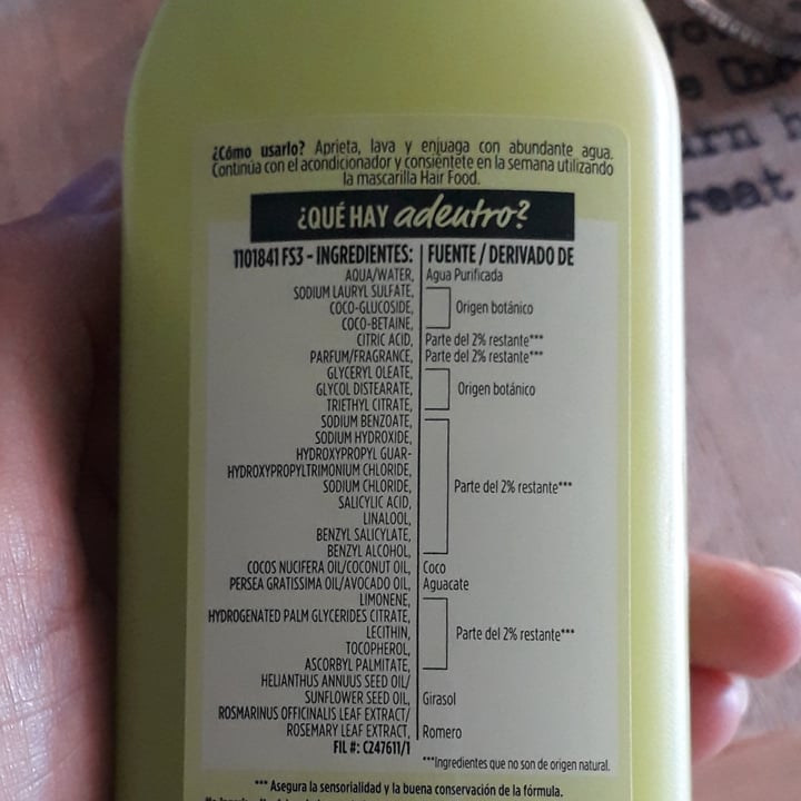 review photo of Garnier Hair Food Aguacate Shampoo shared by @quehaydenuevo on 29 Dec 2021 - review