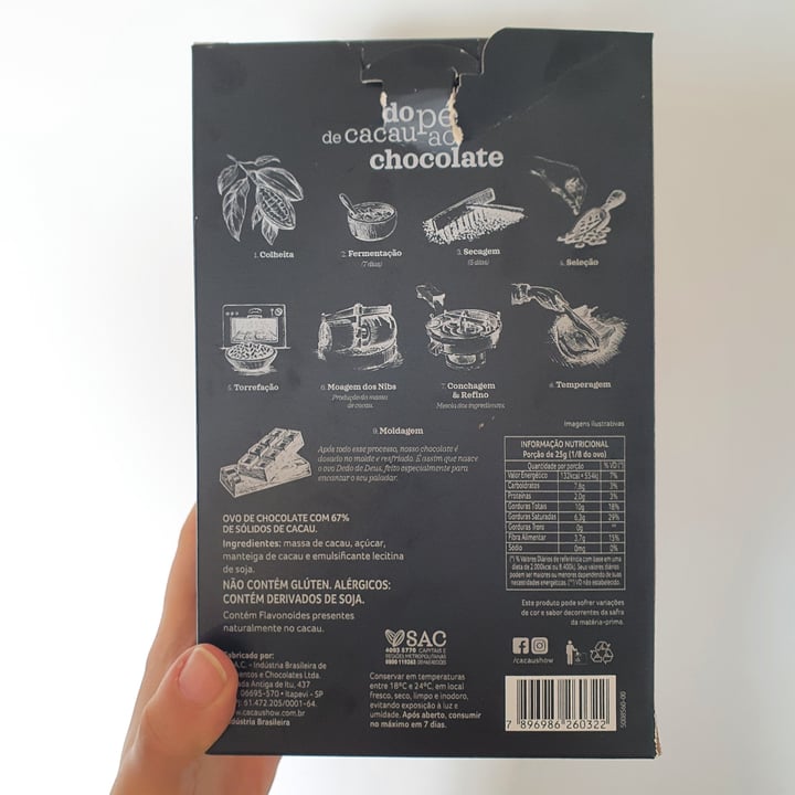 review photo of Bendito Cacao Ovo de Pascoa - bendito cacau - Dedo de Deus - 67% cacau shared by @carollorenzi on 23 Apr 2022 - review