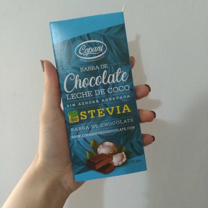 photo of Copani Barra de chocolate con leche de coco endulzado con stevia shared by @roflo on  26 Nov 2021 - review
