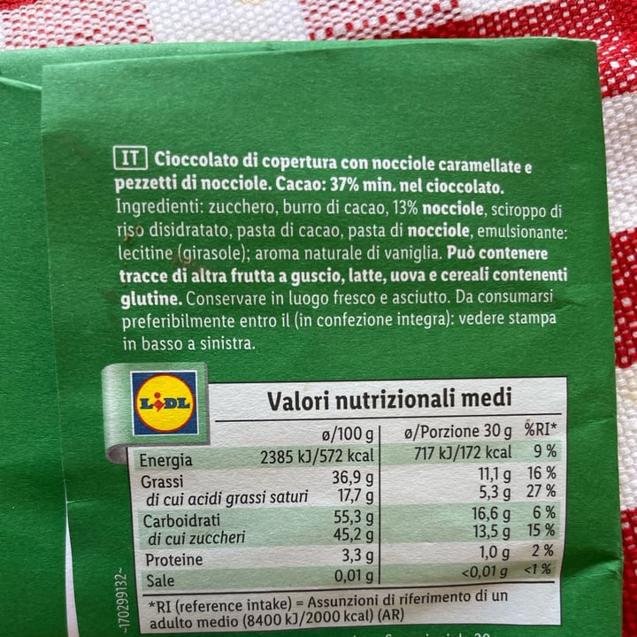 review photo of Lidl cioccolato con nocciole shared by @kabu on 18 Jun 2022 - review