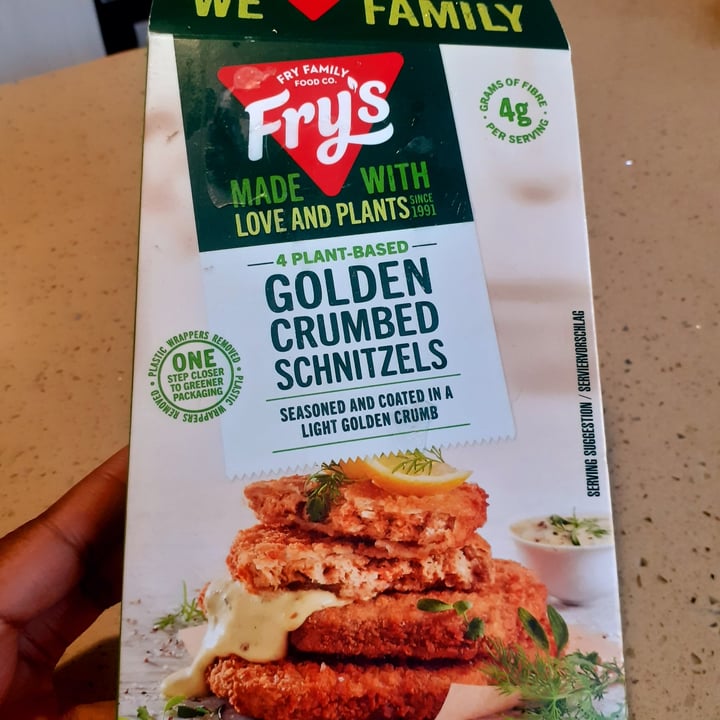 photo of Fry's Family Food Golden Crumbed Schnitzels shared by @monosieatsvegan on  01 Aug 2021 - review