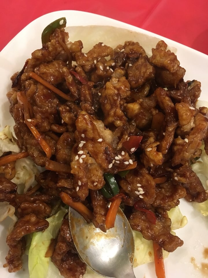 photo of Lotus Pond Vegetarian Restaurant Spicy Ginger “Beef” shared by @jenee on  18 Feb 2019 - review