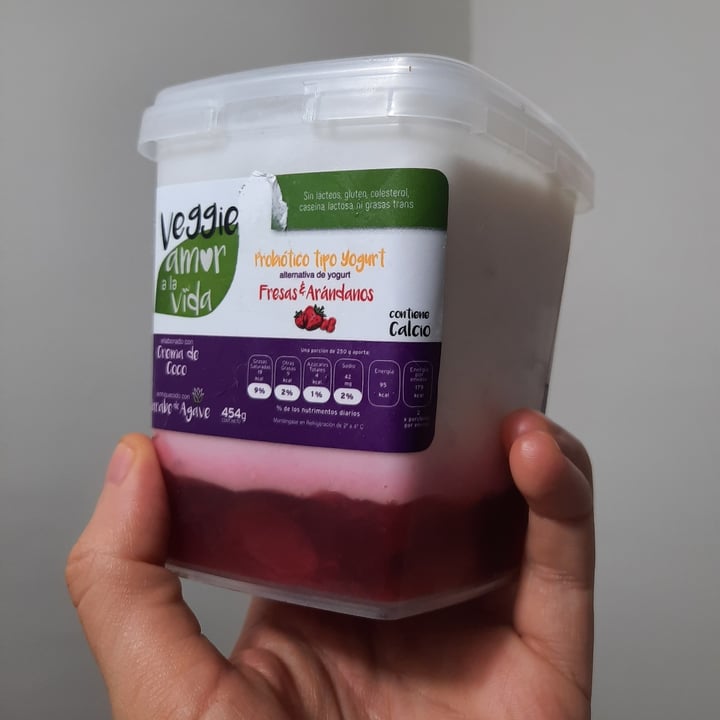 photo of Veggie Amor a la Vida Probiótico tipo Yogurt Fresas Y Arándanos shared by @greasy-vegan on  18 Oct 2020 - review