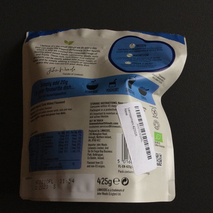 review photo of Linwoods Cold Milled Flaxseed shared by @toporagno on 09 Apr 2022 - review