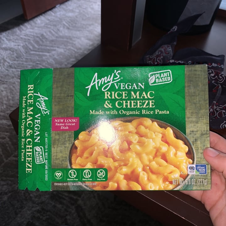 photo of Amy’s Vegan Organic Rice Mac & Cheeze shared by @lindsaydortic on  17 May 2020 - review