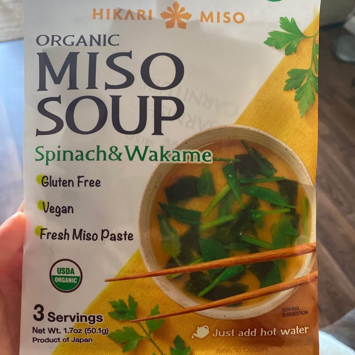 photo of Hikari Miso Organic miso soup - Spinach & Wakame shared by @vegakat on  29 Apr 2020 - review