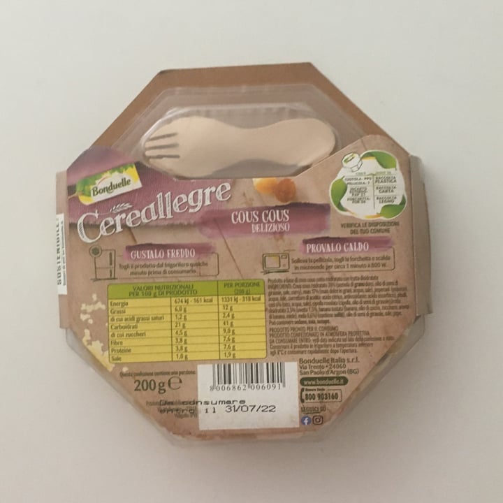 photo of Bonduelle Cereallegre Cou Cous shared by @annamarias on  01 Aug 2022 - review