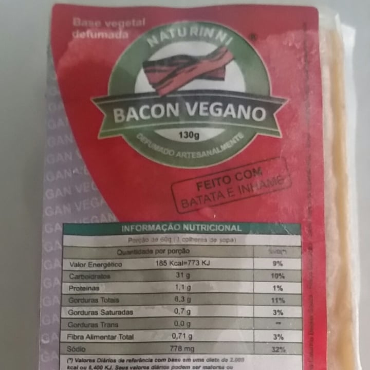 photo of Naturinni Bacon vegano shared by @michelleciascavegan on  11 Oct 2021 - review