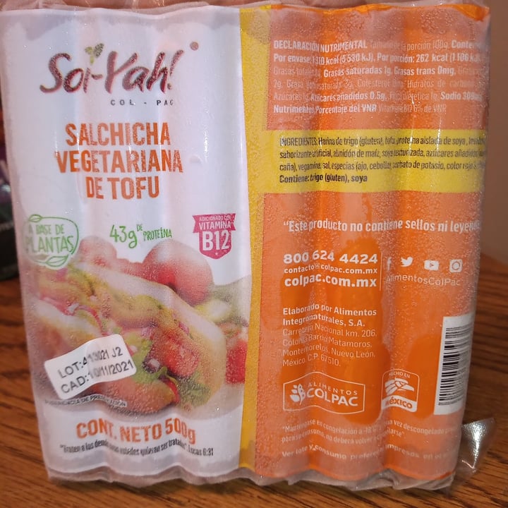 photo of Soi-yah! Proteina Vegetal Estilo Salchicha Con Tofu shared by @alvidrezluis on  06 Jun 2021 - review